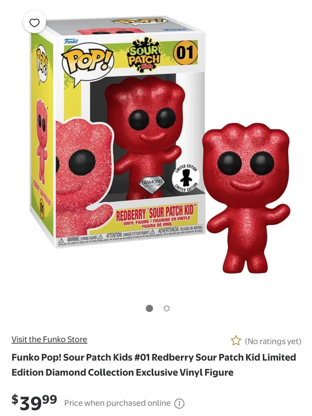 🆕Funko Pop! Sour Patch Kids Redberry Sparkle Vinyl Figure - Red